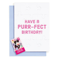 Purr-fect Cat Birthday Greeting Card 12 Piece Jigsaw Puzzle Mudpuppy (ONLINE ORDER ONLY)