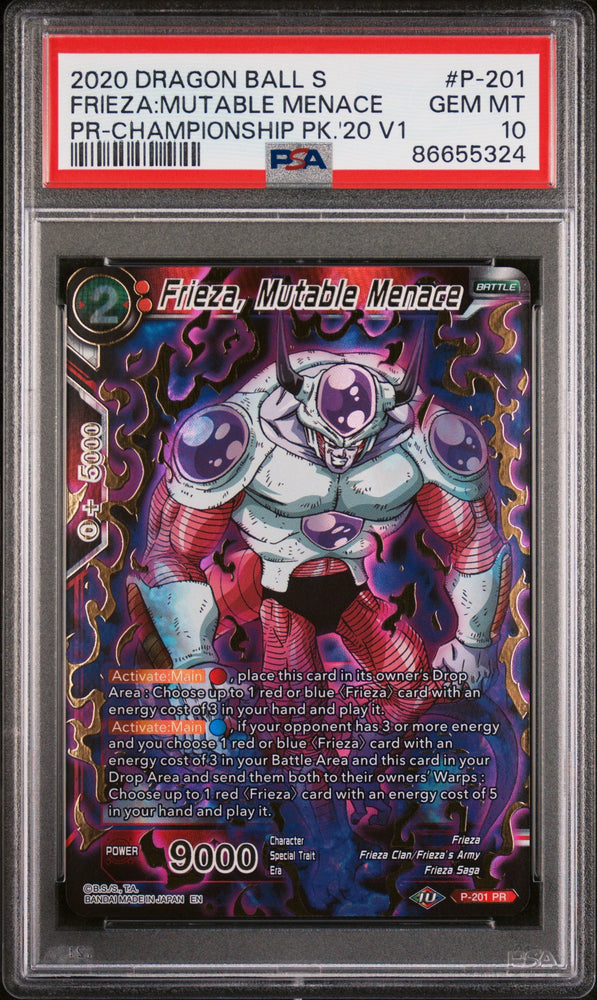 2020 DRAGON BALL SUPER FRIEZA:MUTABLE MENACE #P-201 - PSA 10 (Online Order Only)