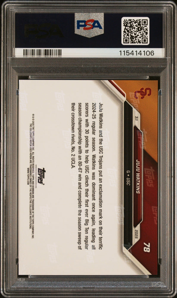 Graded 2024 Topps Bowman U Now JuJu Watkins #78 Rookie RC Basketball Card PSA 10 Gem Mint (ONLINE ORDER ONLY)
