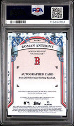 Graded 2024 Bowman Sterling Roman Anthony #PARA /75 Orange Refractor Auto Rookie RC Baseball Card PSA 10 Gem Mint