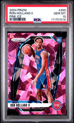 Graded 2024 Panini Prizm Ron Holland II #269 Pink Ice Rookie RC Basketball Card PSA 10 Gem Mint (ONLINE ORDER ONLY)