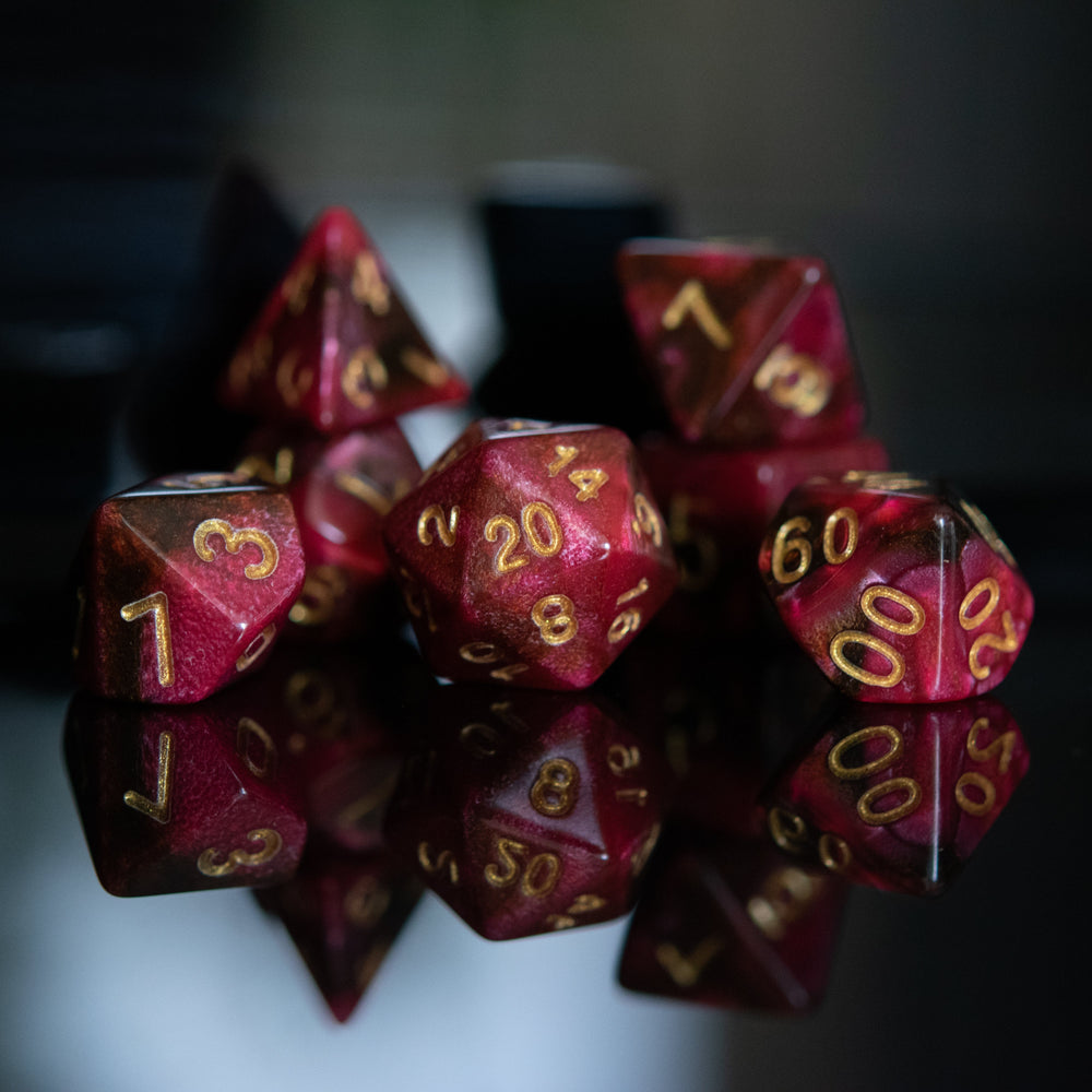 Rosette Galaxy Acrylic Dice Set (ONLINE ORDER ONLY)