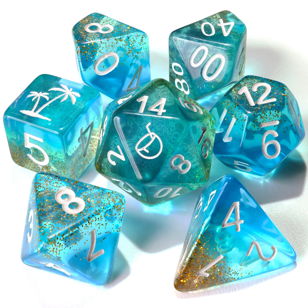 Beach Vibes RPG Dice Set - 7 Pieces (ONLINE ORDER ONLY)