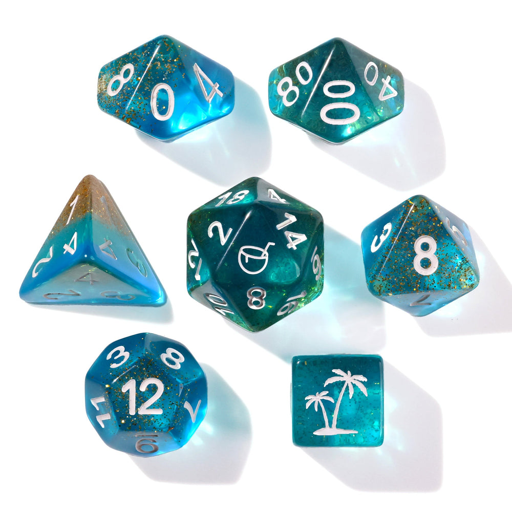 Beach Vibes RPG Dice Set - 7 Pieces (ONLINE ORDER ONLY)