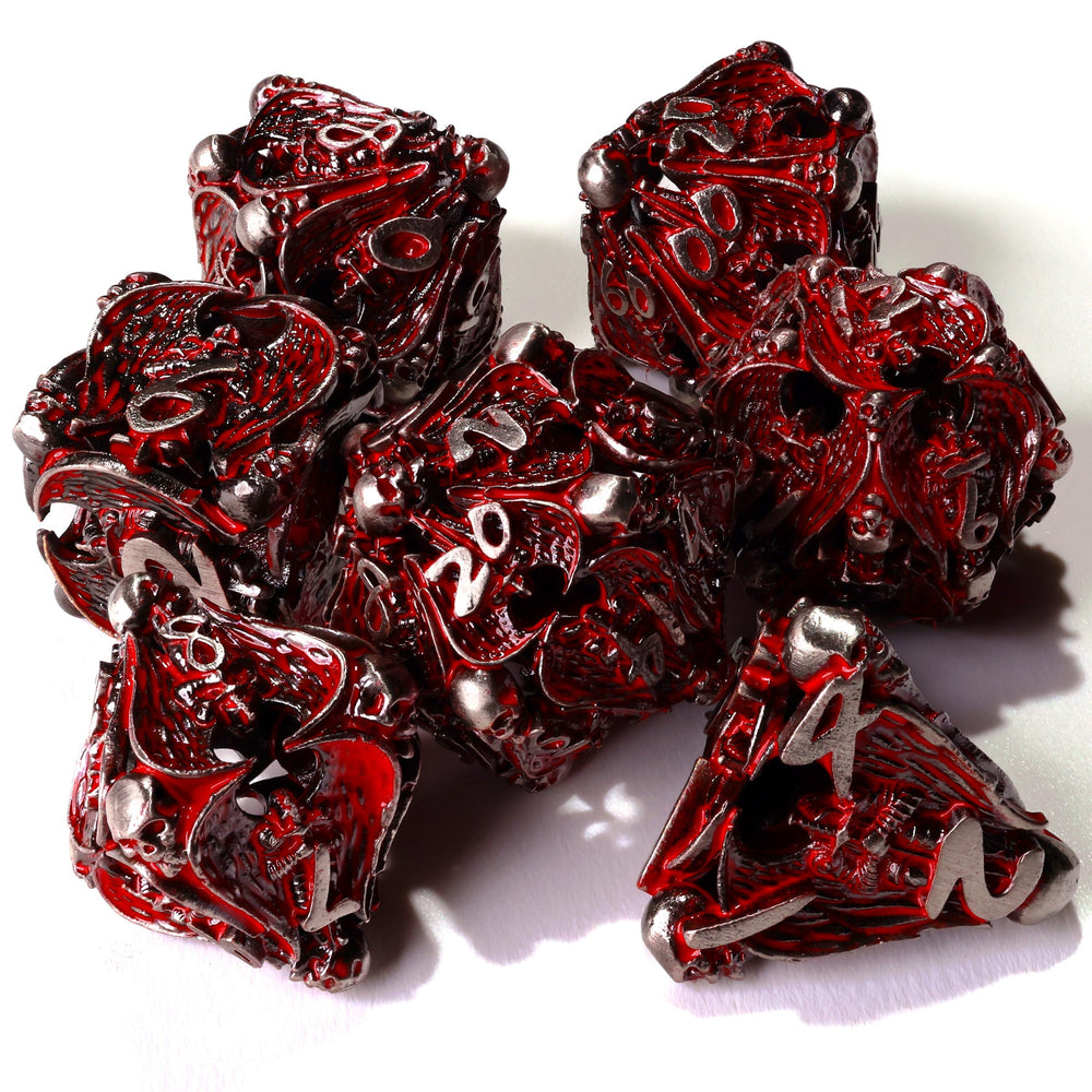 Angels of Death Metal RPG Dice - 7 Pieces (ONLINE ORDER ONLY)