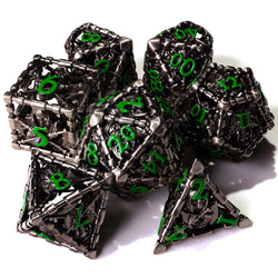 Grim Reaper Ethereal Glow Metal RPG Dice Set - 7 Pieces (ONLINE ORDER ONLY)