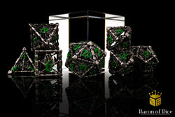 Grim Reaper Ethereal Glow Metal RPG Dice Set - 7 Pieces (ONLINE ORDER ONLY)
