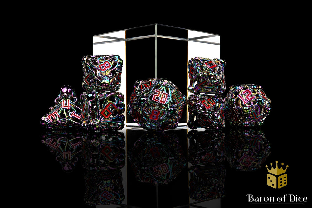 Denizens of the Deep Iridescent Metal RPG Dice Set | 7 Pieces (ONLINE ORDER ONLY)