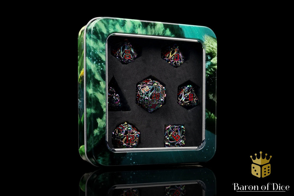 Denizens of the Deep Iridescent Metal RPG Dice Set | 7 Pieces (ONLINE ORDER ONLY)