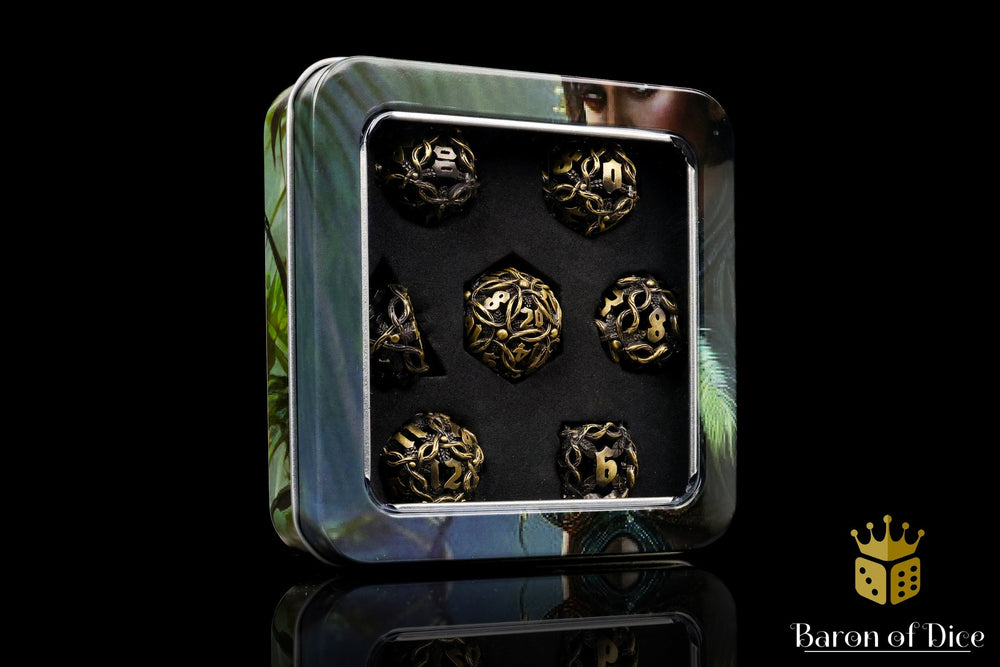 Nature's Wrath Metal RPG Dice Set | 7 Pieces (ONLINE ORDER ONLY)