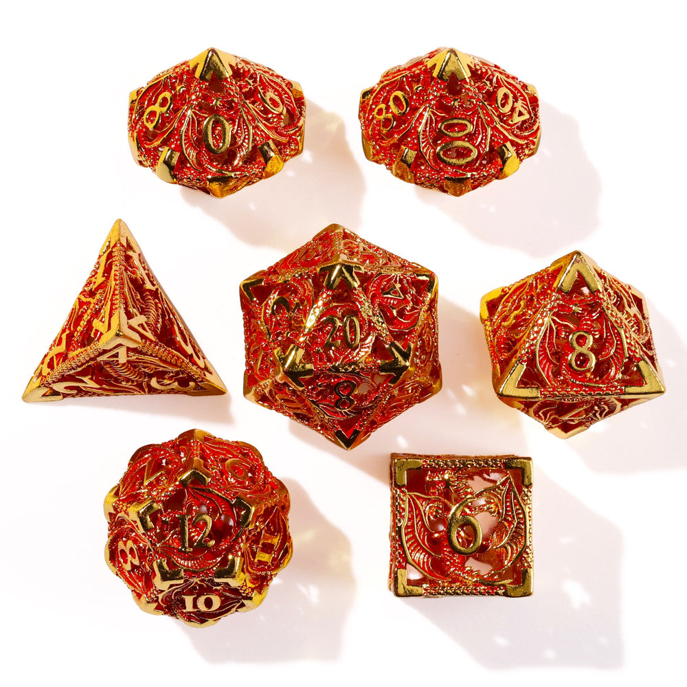 Dragons of Legend Metal RPG Dice Set | 7 Pieces (ONLINE ORDER ONLY)