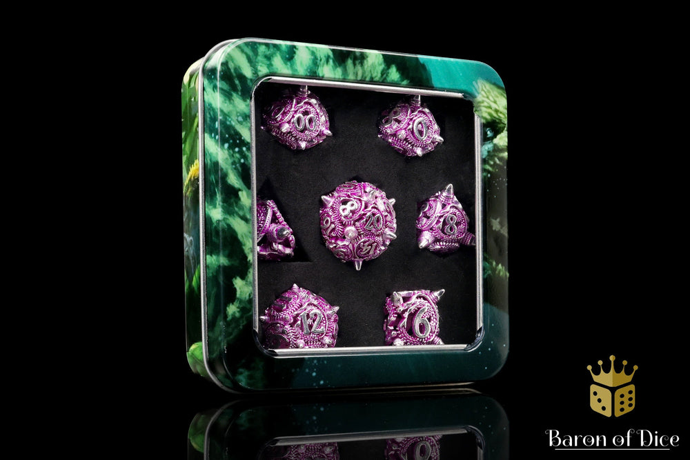 Ancient Wyvern Metal RPG Dice Set | 7 Pieces (ONLINE ORDER ONLY)