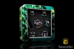 Miniature Rainbow Dragon Metal RPG Dice Set | 7 Pieces (ONLINE ORDER ONLY)