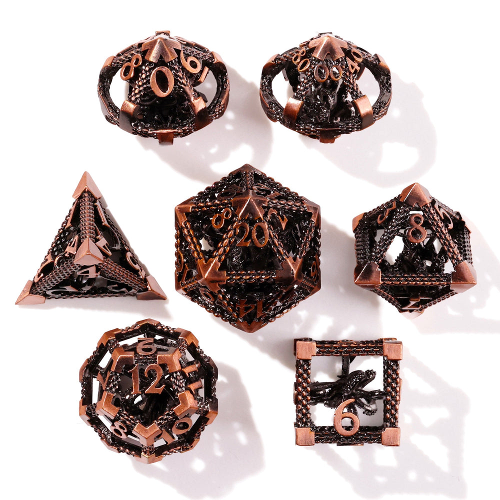 Bronze Kraken Metal RPG Dice Set | 7 Pieces (ONLINE ORDER ONLY)