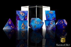 Aquamarine Sharp Edge RPG Dice - 7 Pieces (ONLINE ORDER ONLY)