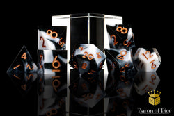 Marble Sharp Edge RPG Dice Set - 7 Pieces (ONLINE ORDER ONLY)