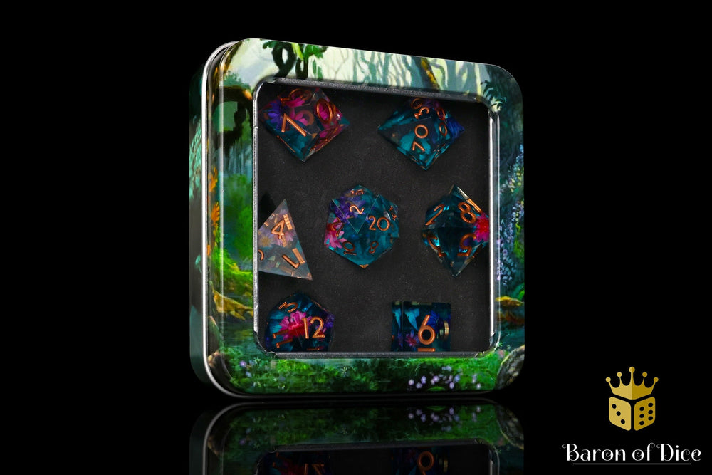 Water Garden Sharp Edge RPG Dice Set - 7 Pieces (ONLINE ORDER ONLY)