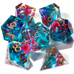 Water Garden Sharp Edge RPG Dice Set - 7 Pieces (ONLINE ORDER ONLY)