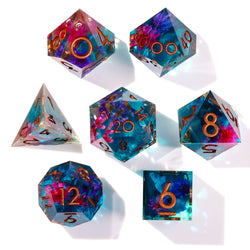 Water Garden Sharp Edge RPG Dice Set - 7 Pieces (ONLINE ORDER ONLY)