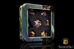 Purple Seashell Sharp Edge RPG Dice Set | 7 Pieces (ONLINE ORDER ONLY)