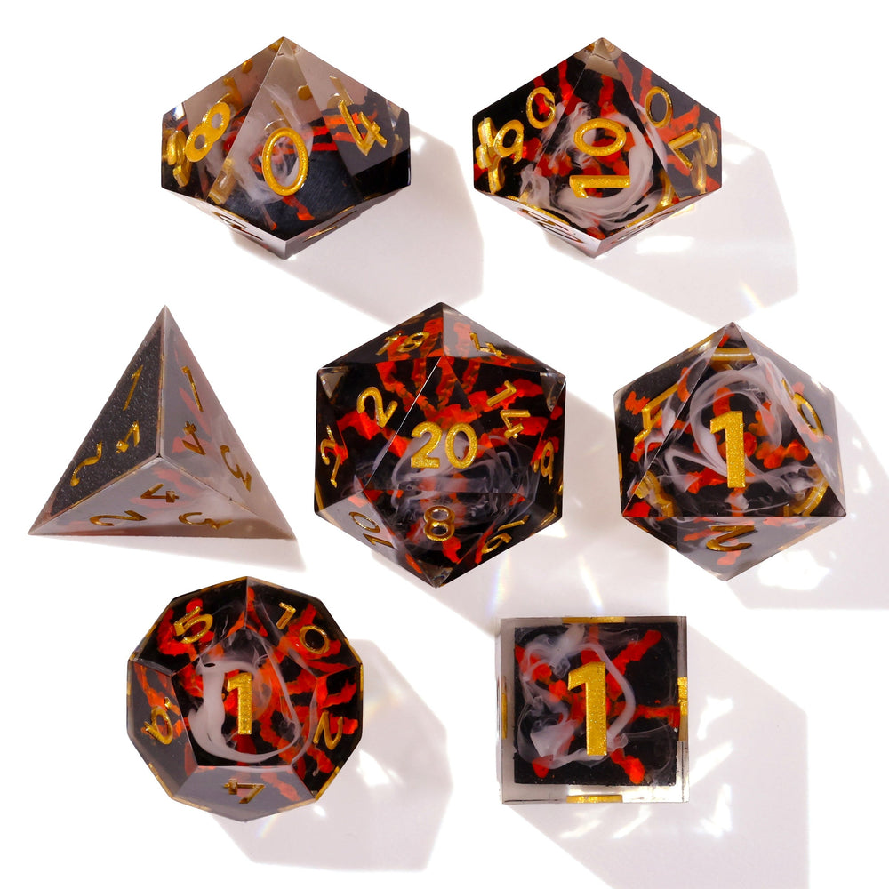 Volcano Sharp Edge RPG Dice Set | 7 Pieces (ONLINE ORDER ONLY)
