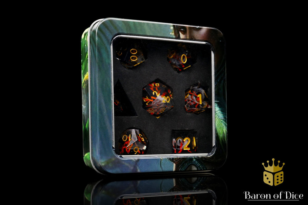 Volcano Sharp Edge RPG Dice Set | 7 Pieces (ONLINE ORDER ONLY)
