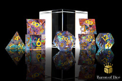 Pretty In Pink! Sharp Edge RPG Dice Set - 7 Pieces (ONLINE ORDER ONLY)