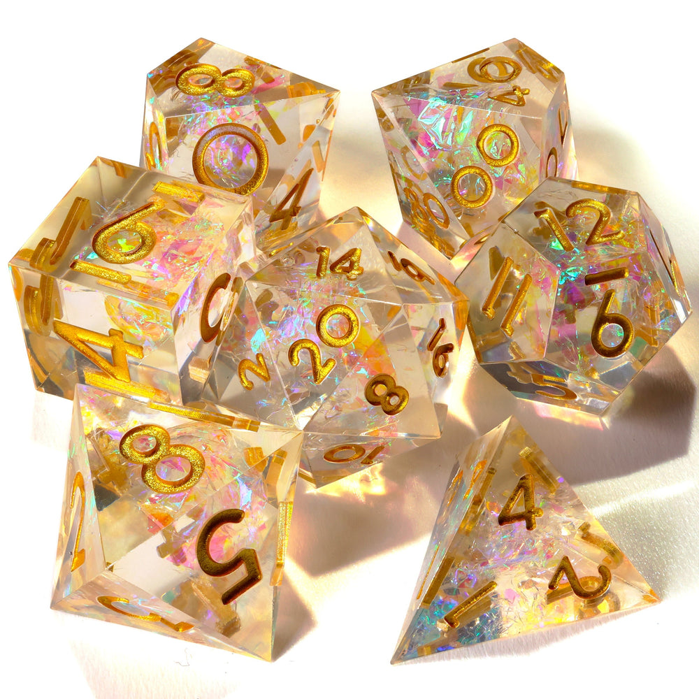 Shiny Like A Diamond! Sharp Edge RPG Dice Set | 7 Pieces (ONLINE ORDER ONLY)