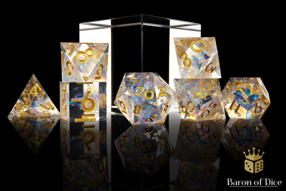 Shiny Like A Diamond! Sharp Edge RPG Dice Set | 7 Pieces (ONLINE ORDER ONLY)