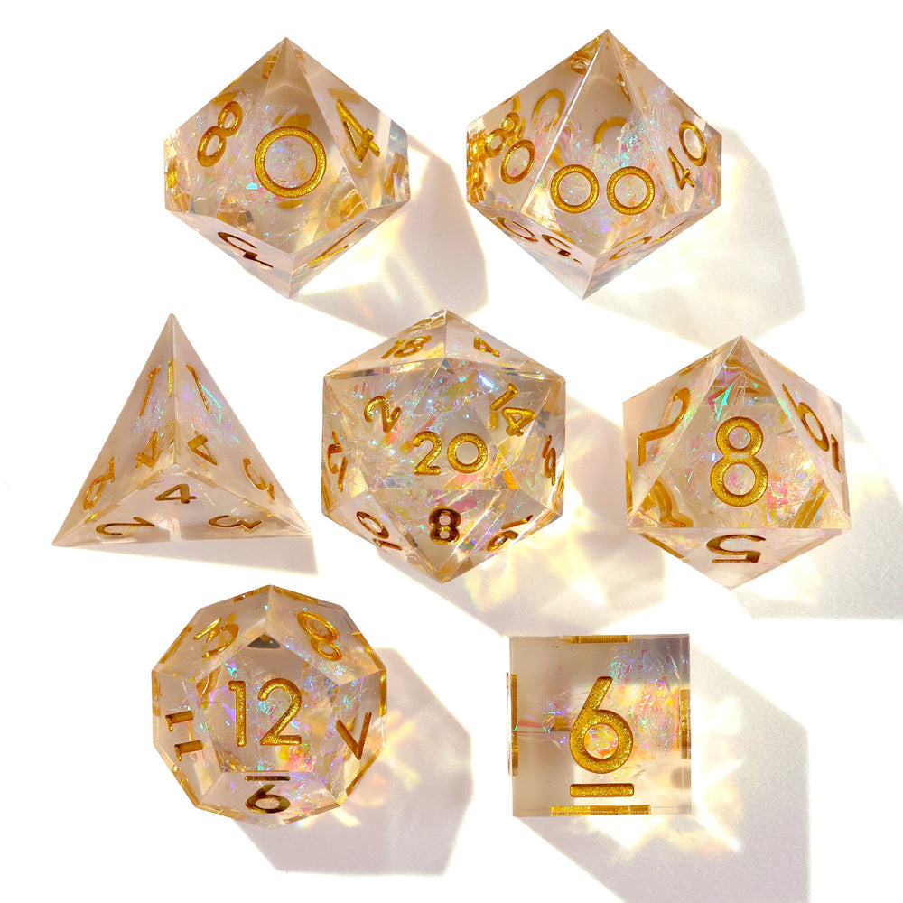 Shiny Like A Diamond! Sharp Edge RPG Dice Set | 7 Pieces (ONLINE ORDER ONLY)