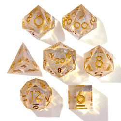 Shiny Like A Diamond! Sharp Edge RPG Dice Set | 7 Pieces (ONLINE ORDER ONLY)