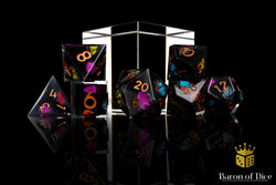 Black Butterfly Sharp Edge RPG Dice Set | 7 Pieces (ONLINE ORDER ONLY)