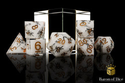 White Bamboo Sharp Edge RPG Dice Set | 7 Pieces (ONLINE ORDER ONLY)