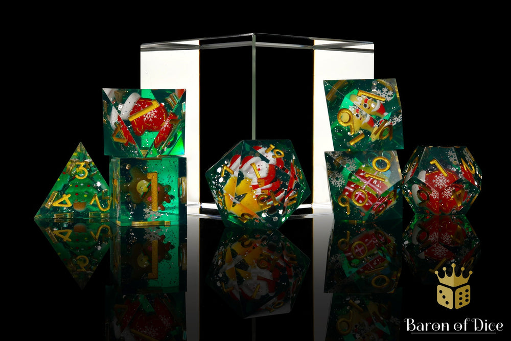 Christmas Rumble Sharp RPG Dice Set | 7 Pieces (ONLINE ORDER ONLY)