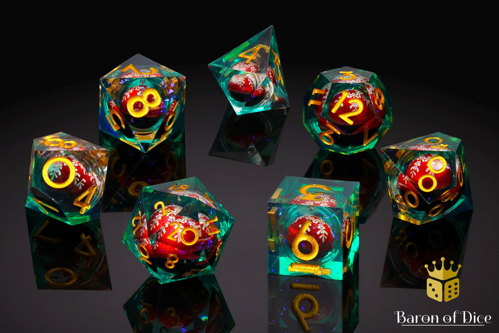 Christmas Rumble Sharp RPG Dice Set | 7 Pieces (ONLINE ORDER ONLY)