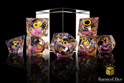 Amethyst Neko Liquid Core RPG Dice Set - 7 Pieces (ONLINE ORDER ONLY)