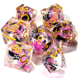 Amethyst Neko Liquid Core RPG Dice Set - 7 Pieces (ONLINE ORDER ONLY)
