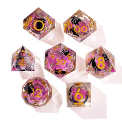 Amethyst Neko Liquid Core RPG Dice Set - 7 Pieces (ONLINE ORDER ONLY)