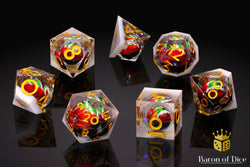 White Christmas Sharp RPG Dice Set - 7 Pieces (ONLINE ORDER ONLY)