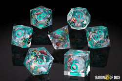 Fire Wyvern Liquid Core RPG Dice Set - 7 Pieces (ONLINE ORDER ONLY)