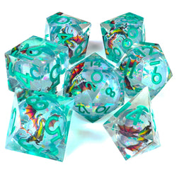 Fire Wyvern Liquid Core RPG Dice Set - 7 Pieces (ONLINE ORDER ONLY)