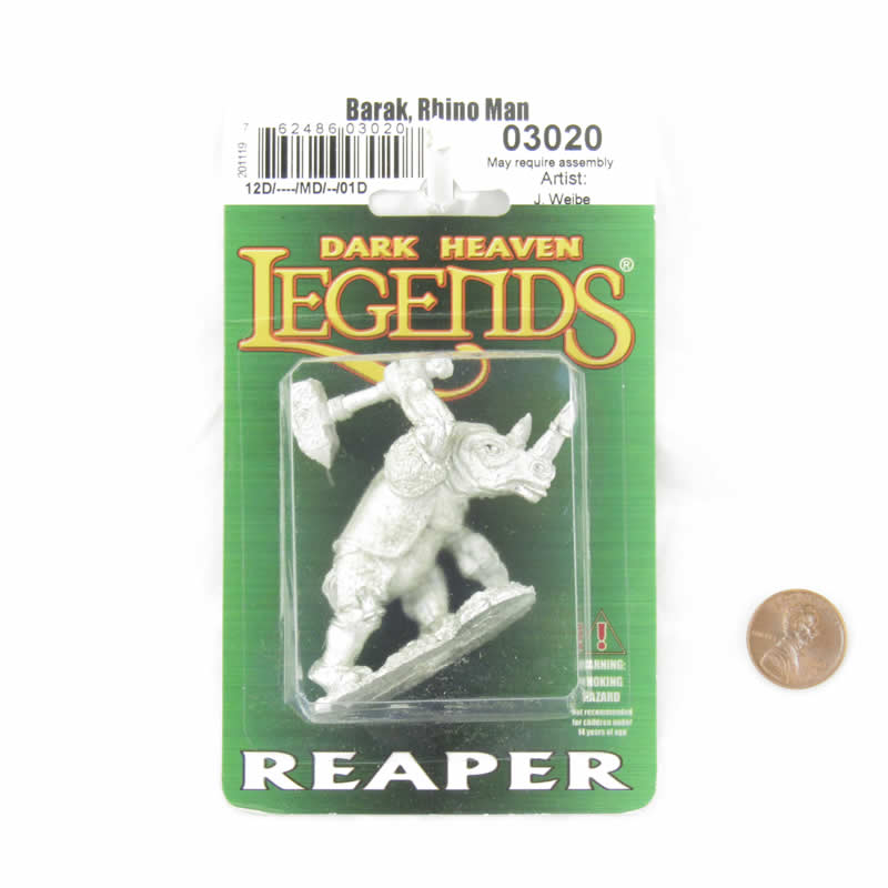 RPR03020 Barak Rhino Man Miniature Figure 25mm Heroic Scale Dark Heaven Legends Reaper Miniatures (ONLINE ORDER ONLY)