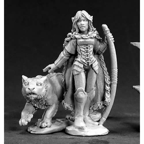 RPR03401 Aeris Elf Ranger and Panther Miniature 25mm Heroic Scale (ONLINE ORDER ONLY)