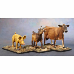 RPR03719 Animal Companions Goat Pig Cow Miniature 25mm Heroic Scale (ONLINE ORDER ONLY)