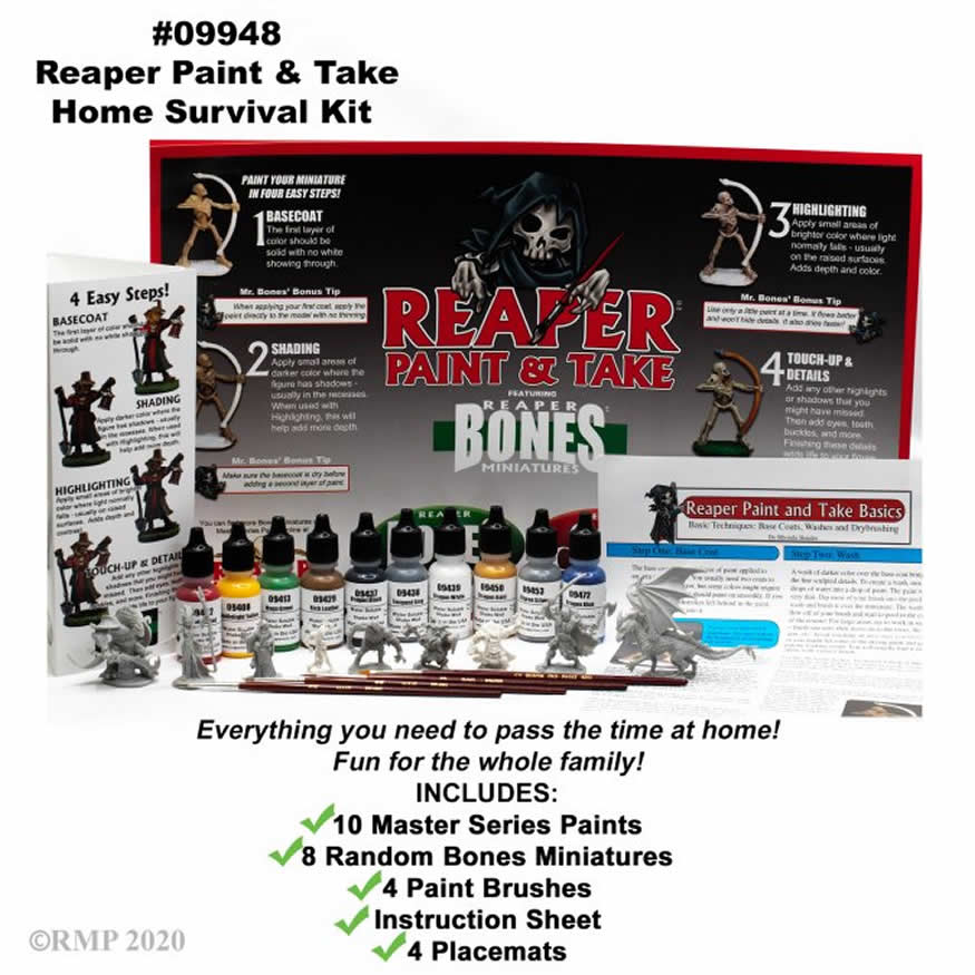 RPR09948 Reaper Paint And Take Home Survival Kit Reaper Miniatures (ONLINE ORDER ONLY)
