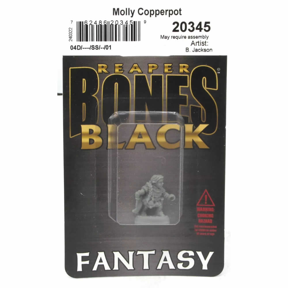 RPR20345 Molly Copperpot Halfling Rogue Miniature 25mm Heroic Scale Figure Bones Black (ONLINE ORDER ONLY)