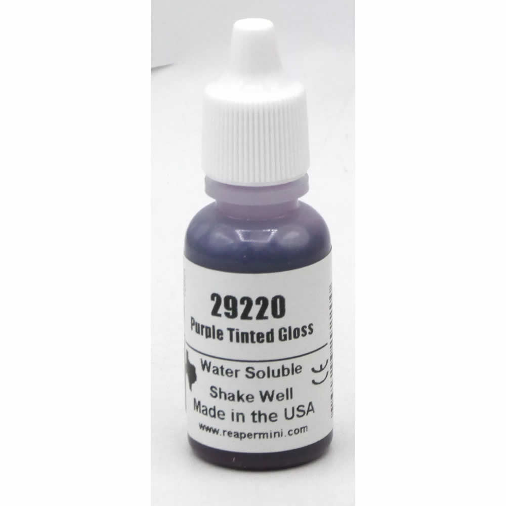 RPR29220 Tinted Purple Gloss Acrylic Paint Reaper Master Series Hobby Paint .5oz Dropper Bottle (ONLINE ORDER ONLY)