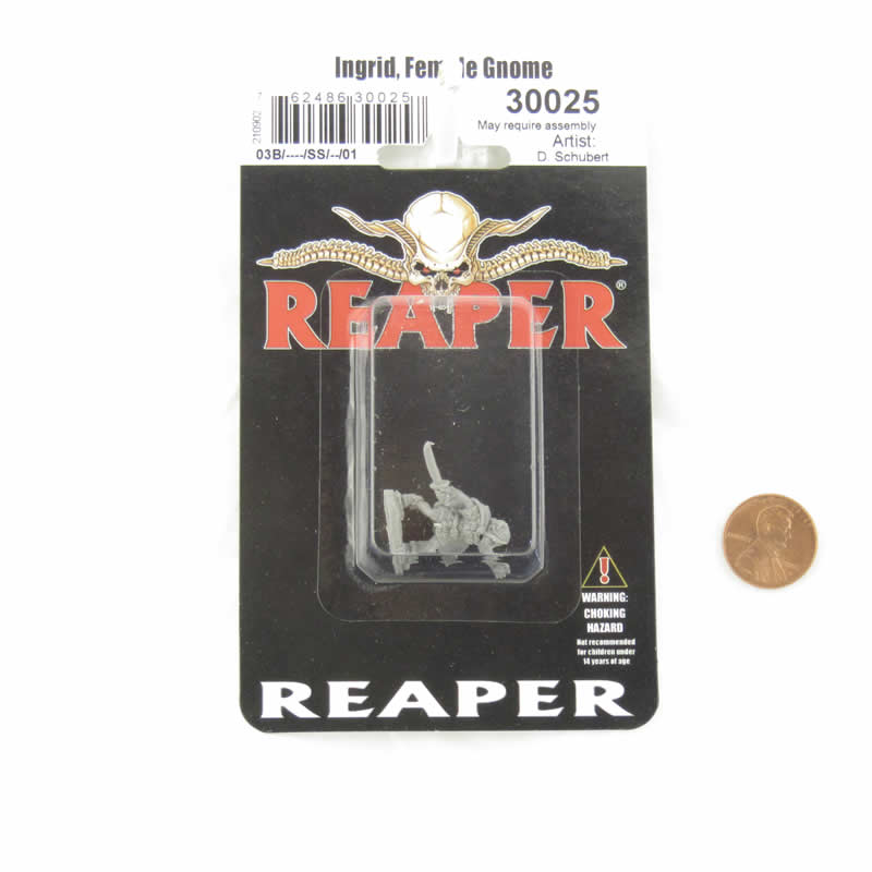 RPR30025 Ingrid Female Gnome Rogue Miniature Figure 25mm Heroic Scale Reaper Bones USA (ONLINE ORDER ONLY)