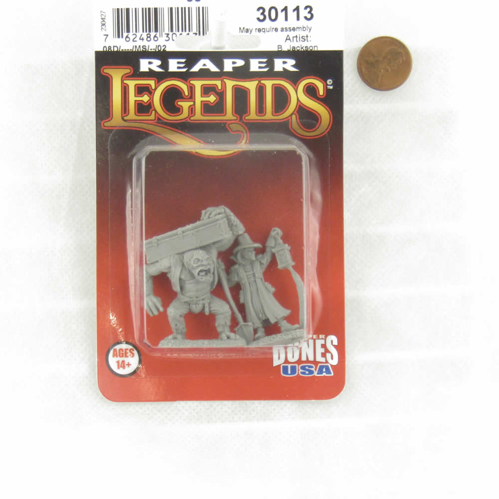 RPR30113 Townsfolk Gravedigger and Hench Miniature Figure 25mm Heroic Scale Reaper Bones USA Reaper Miniatures (ONLINE ORDER ONLY)