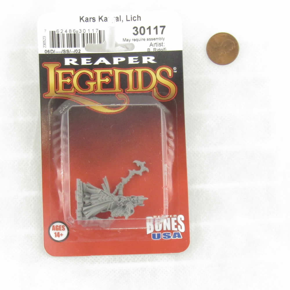 RPR30117 Kars Karval Lich Miniature Figure 25mm Heroic Scale Reaper Bones USA (ONLINE ORDER ONLY)